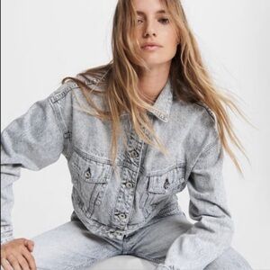rag & bone Washed Gray Denim Jacket